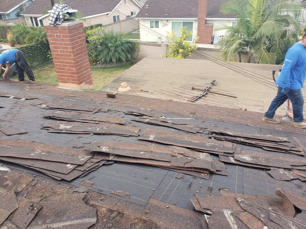 Roof demolition before roof replacement